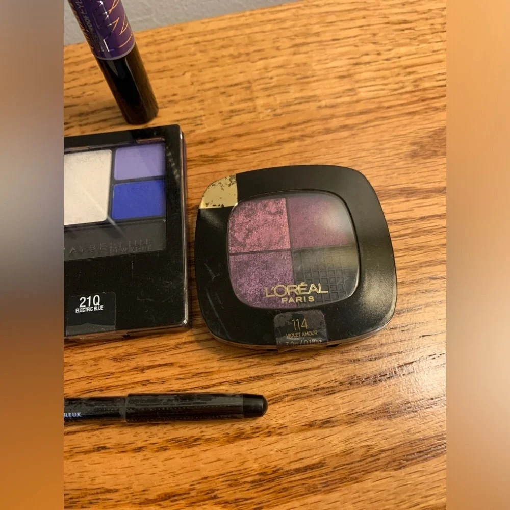 (7) Loreal hard Candy Purple Blue Eye Shadow Eyeliner LOT Bundle Almay NYC Maybe